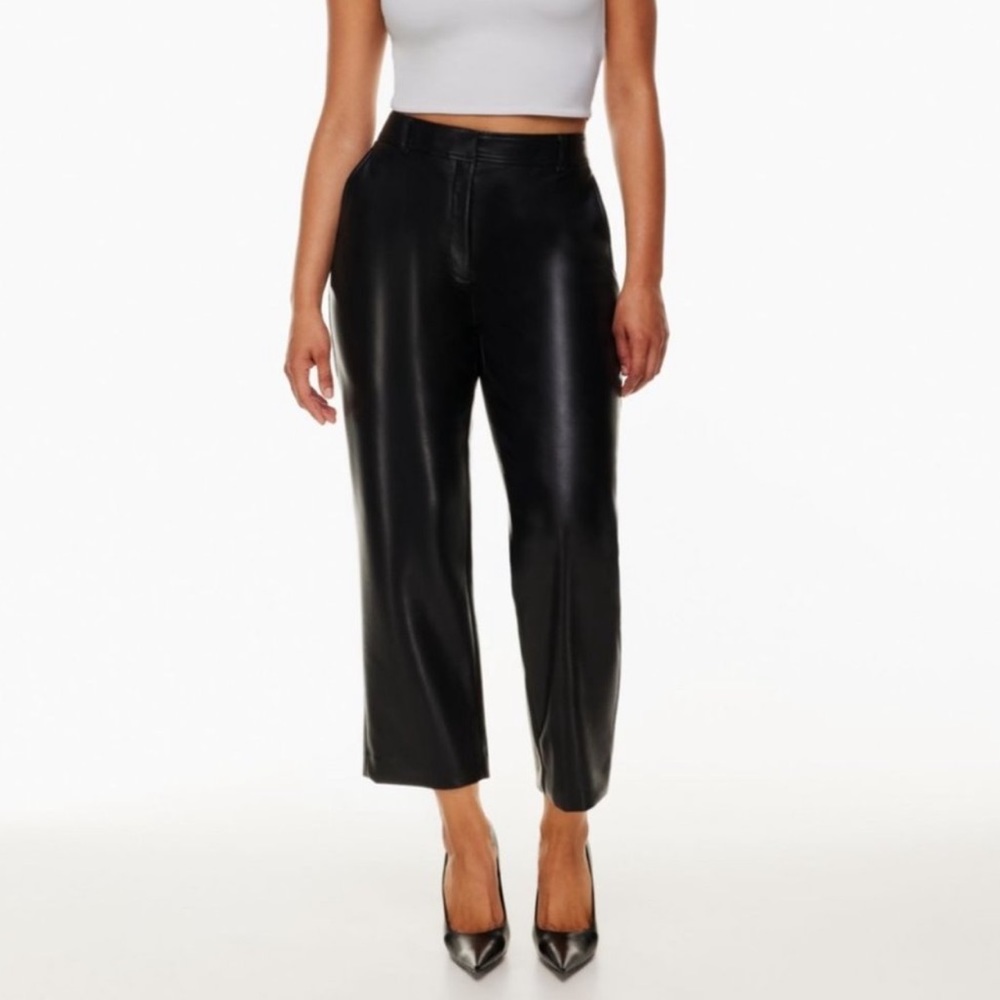 Babaton (Aritzia) leather cropped pants